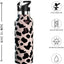 Botella agua niños popote acero inox 20oz estampado vaca