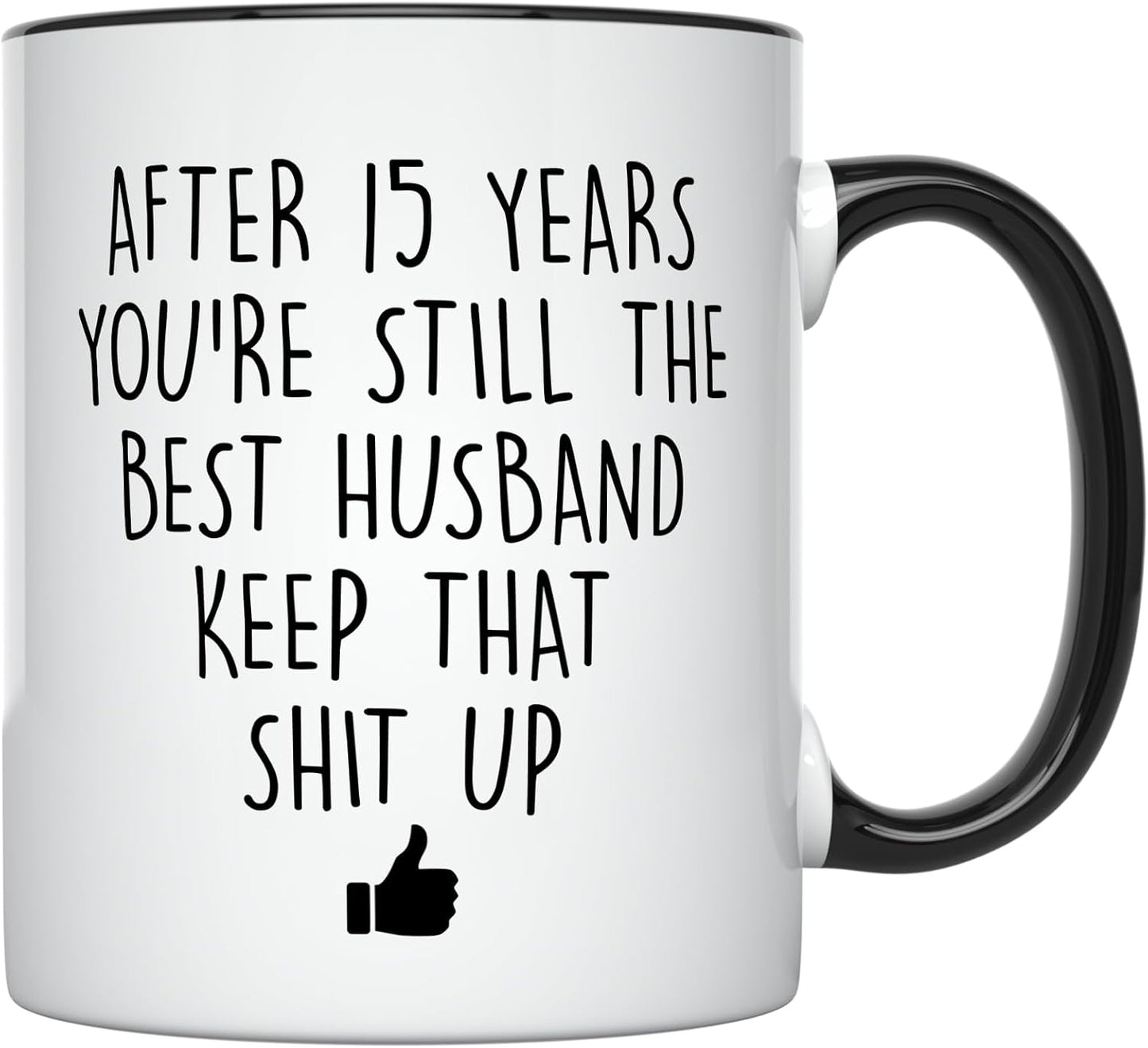 Taza café aniversario 15 años para él 11oz