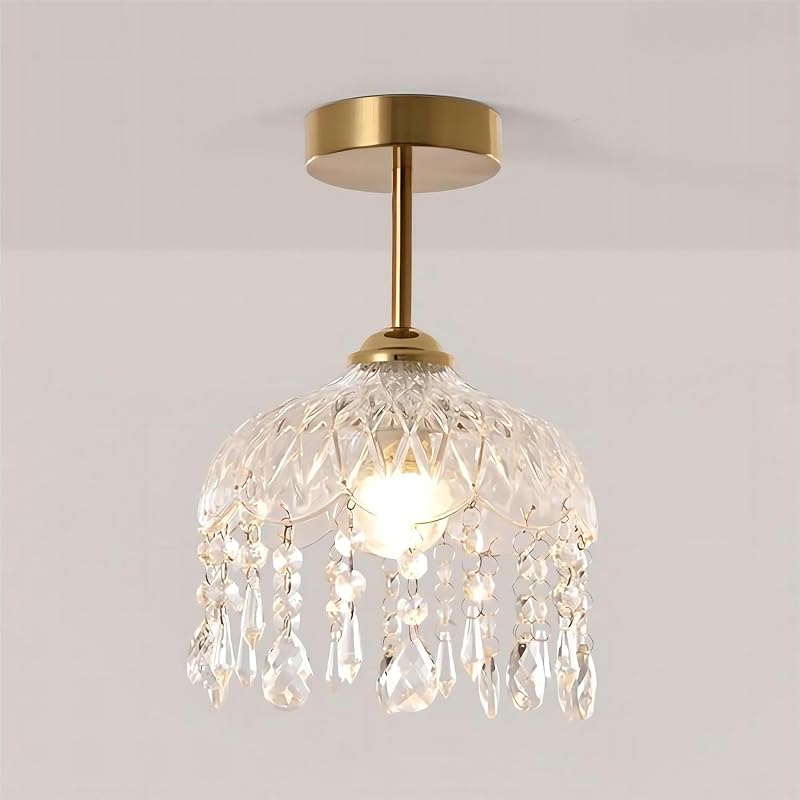 Lámpara techo cristal vintage 7.9" candelabro entrada