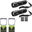 Pack linterna LED 1000 lúmenes portátil batería