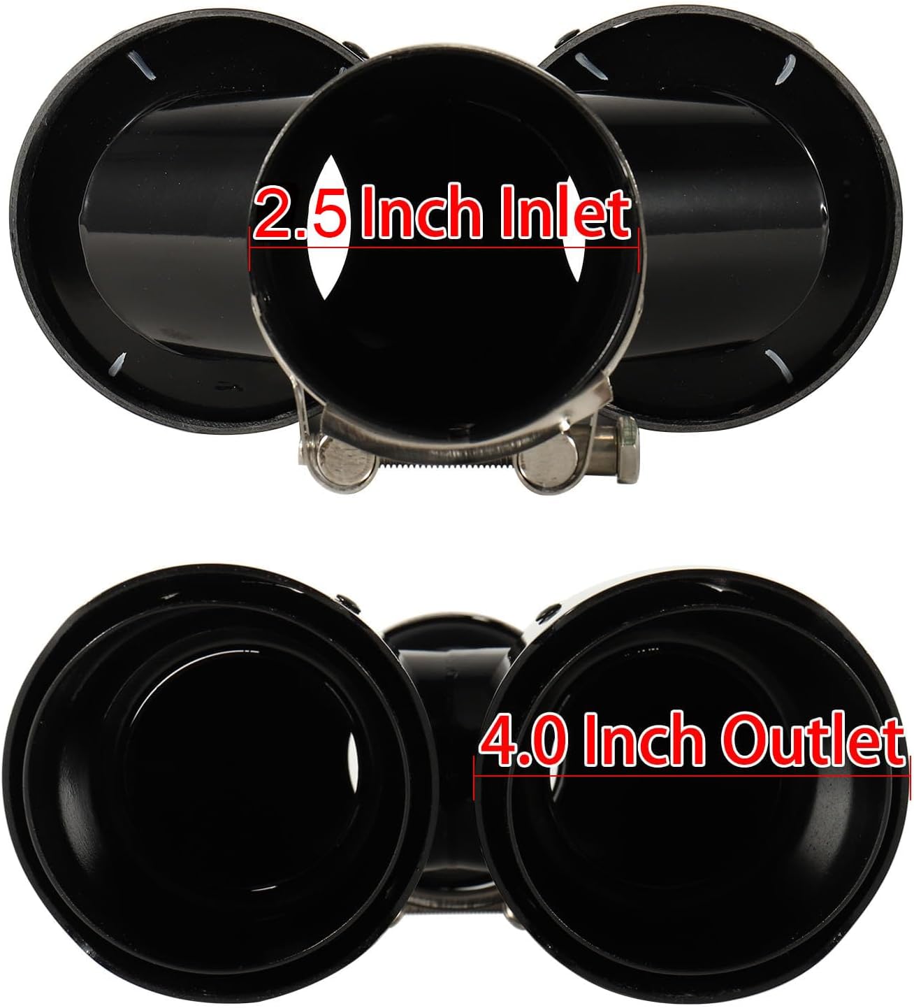 Punta escape fibra carbono doble 2.5x4pulg