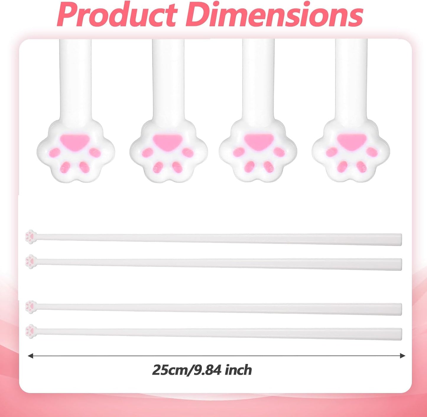 4 Pzas Palillos Blancos con Patas de Gato Reutilizables