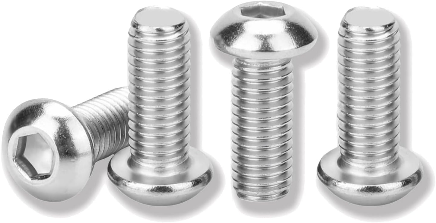 Tornillos cabeza botón M6 acero inox rosca completa plata