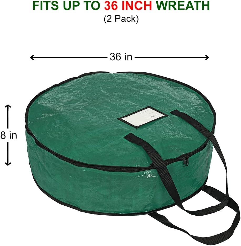 Bolsa almacenamiento corona Navidad 36" resistente asas