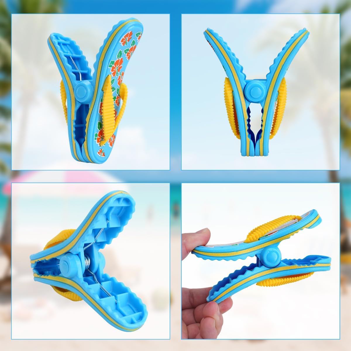 6 Clips Toalla Playa para Silla Plástico Grande