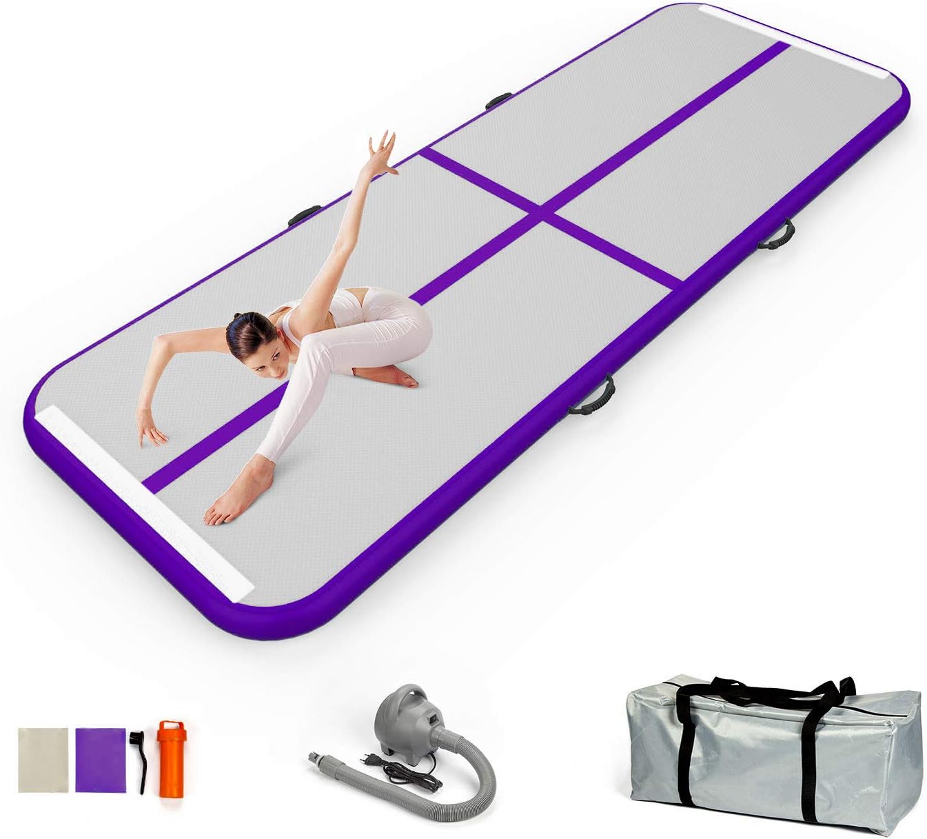 Colchoneta aire pista volteretas inflable con bomba