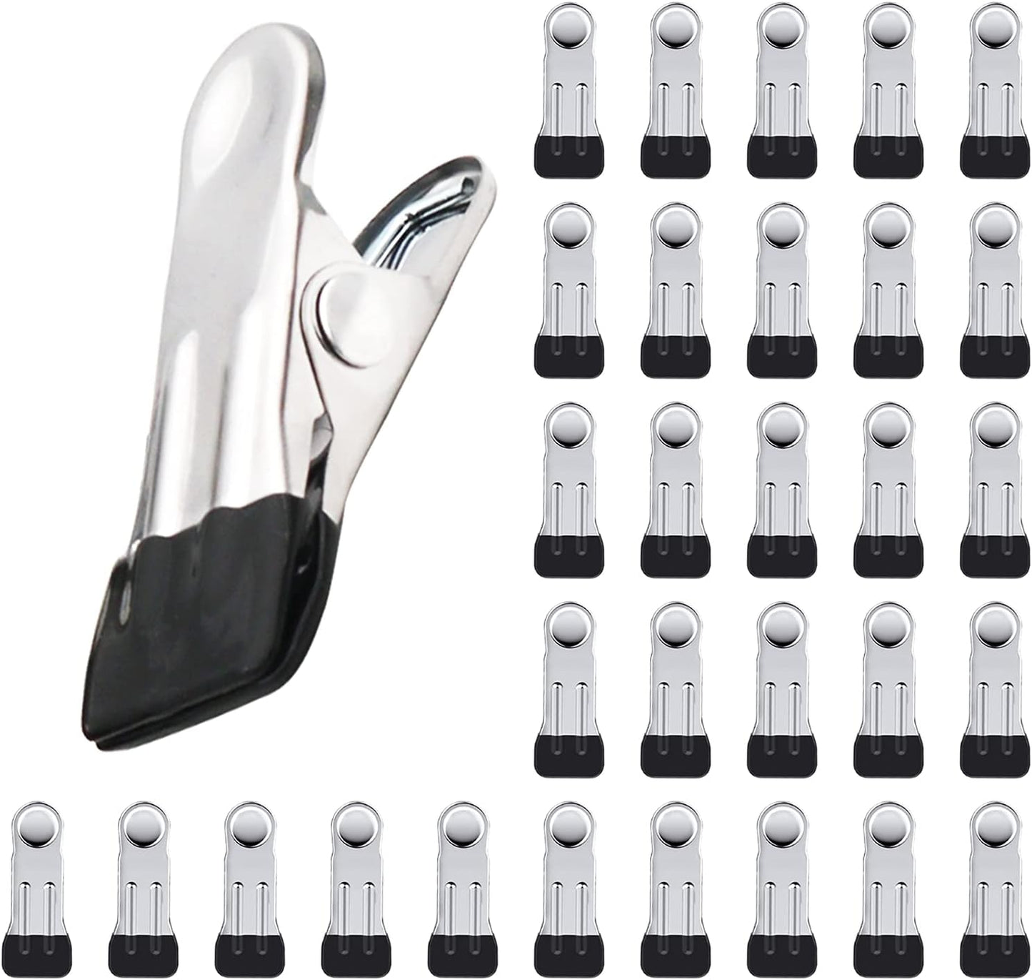 30 Pzas Pin Ropa Acero Inox Cubierta Goma
