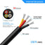 Cable cobre estañado trenzado PVC negro 16.4pies 18/4