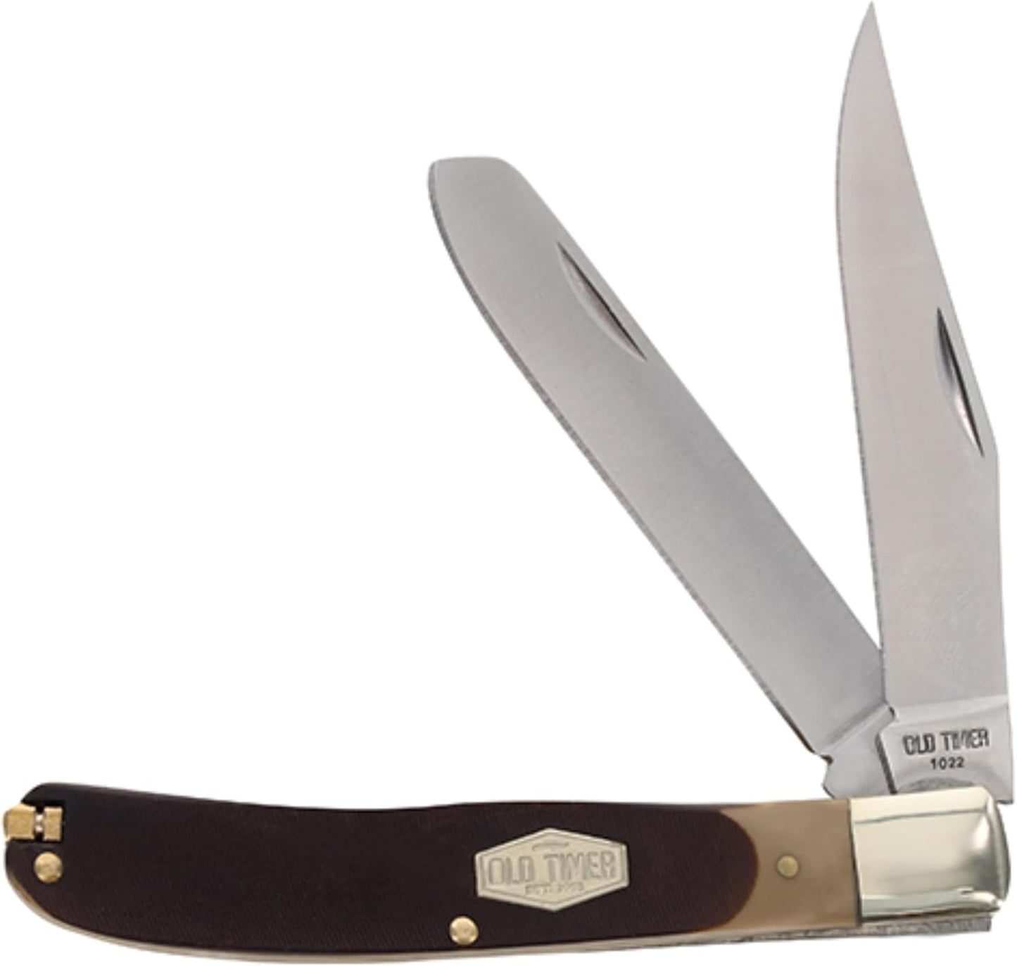 Cuchillo plegable 2 hojas mango amarillo