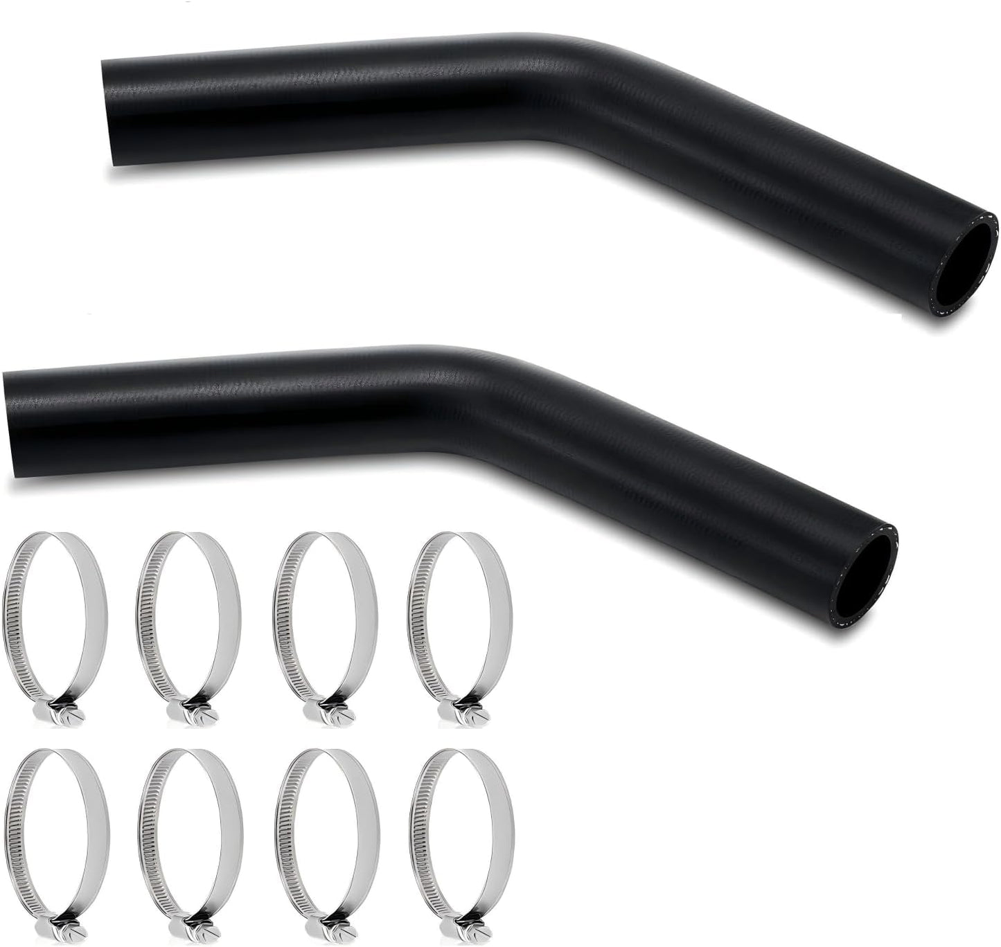 Set 2 mangueras combustible 1 1/2" 45grados 8 abrazaderas