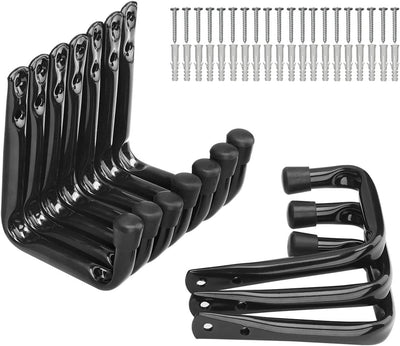 Ganchos almacenamiento garaje perchas J negro pack 10