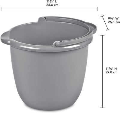 Cubo titanio 10qt plástico gris boquilla mango limpieza jardinería