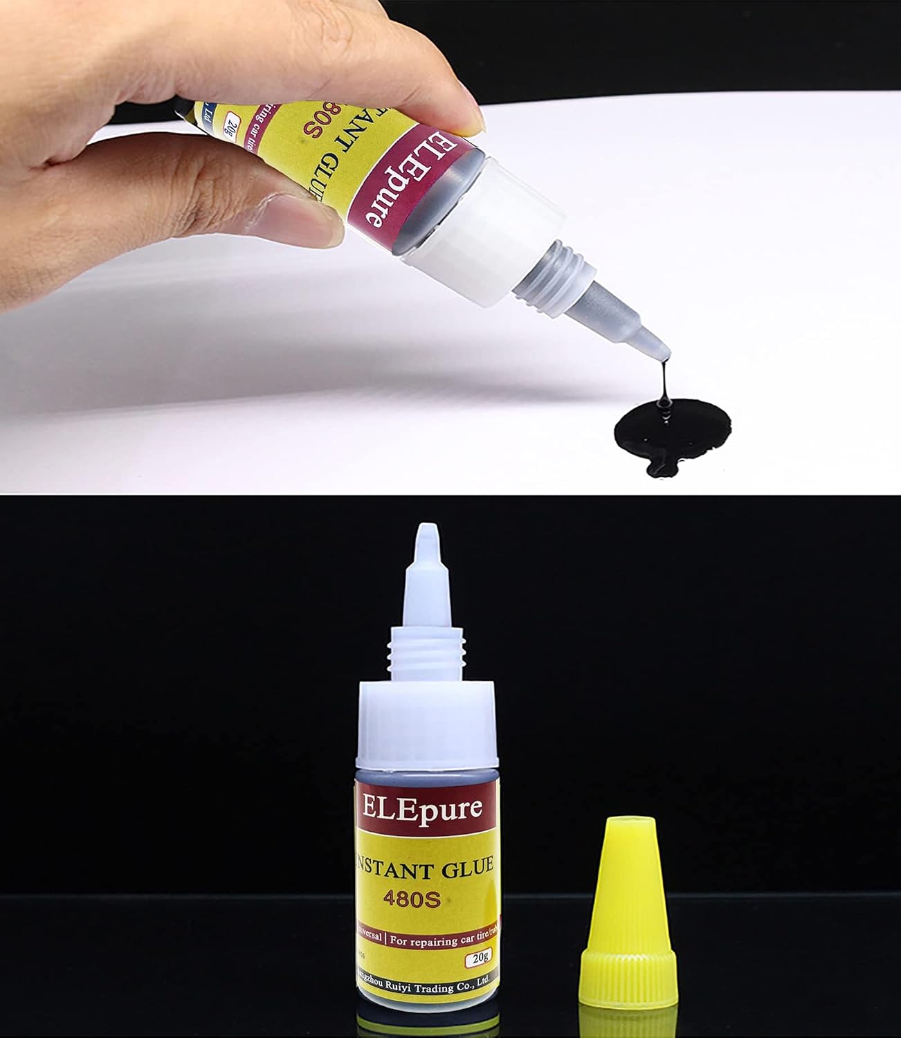 Pegamento negro reparación neumáticos goma fuerte 0.7oz
