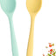 2 Pzas Cucharas Silicón para Mezclar Cocina Hornear Amarillo