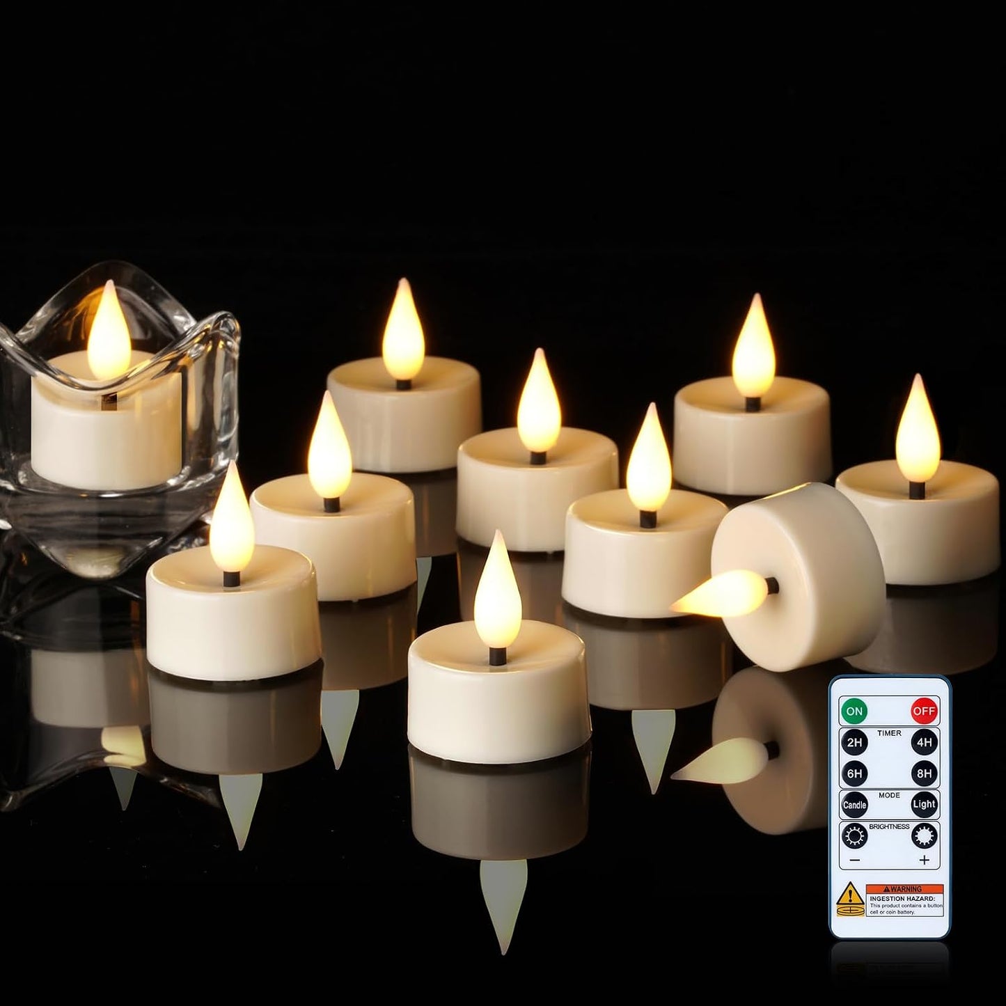 Velas té sin llama temporizador control remoto 12 pzas