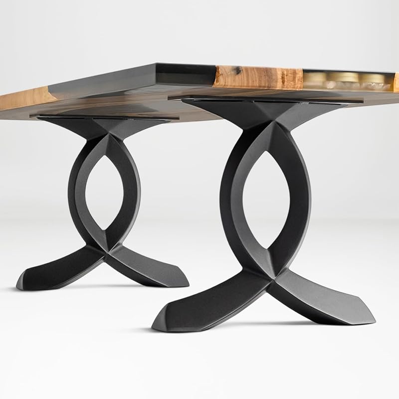 Patas de mesa de acero negro ajustables resistente al óxido