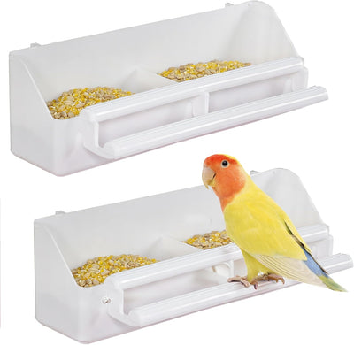 2 Alimentadores Plástico para Pájaros con Ganchos y Perchas