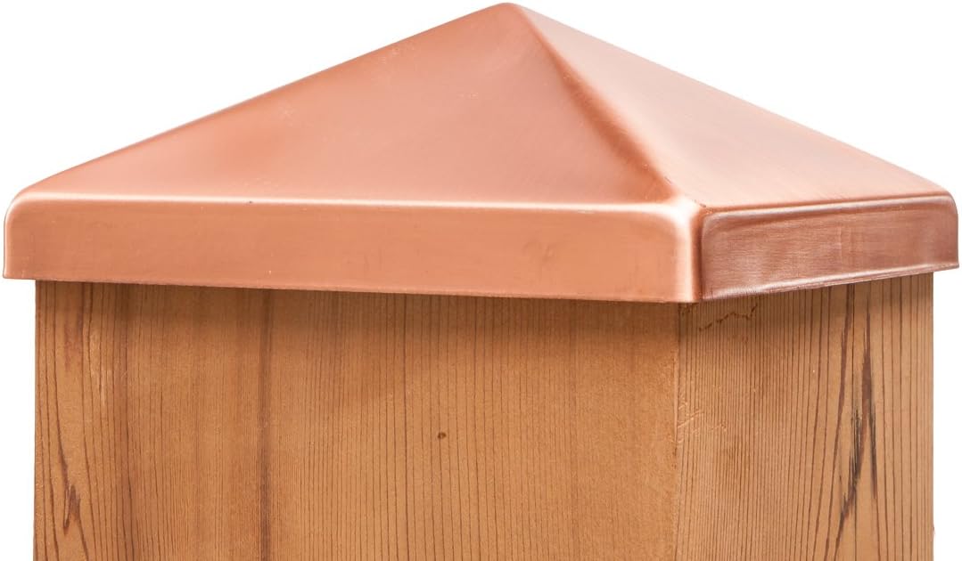 Tapa poste piramidal cobre macizo 4x4