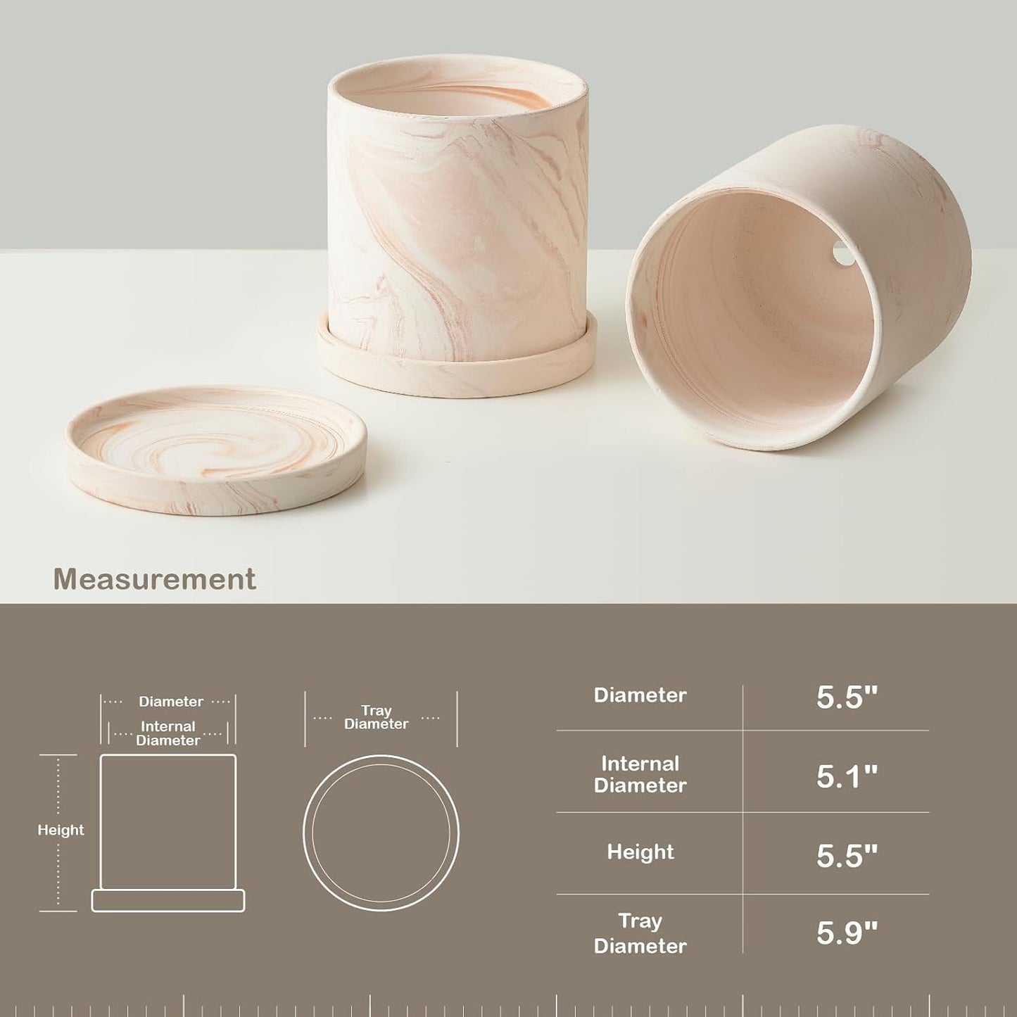 Maceta terracota 5" con drenaje para suculentas hogar
