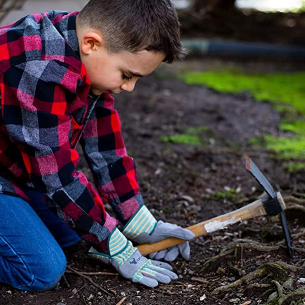Guantes jardinería niños algodón o cuero sintético antideslizante