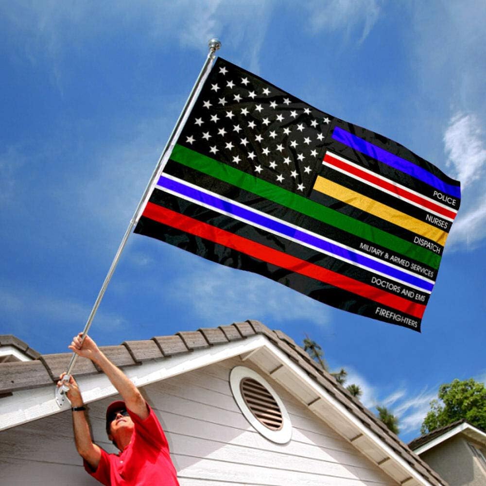 Bandera fina 3x5ft para servicios esenciales