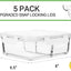 5 Pzas Recipientes Vidrio 36oz 3 Compartimentos Tapas