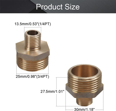 Adaptador buje latón rosca 3/4 BSP 2 Pzas