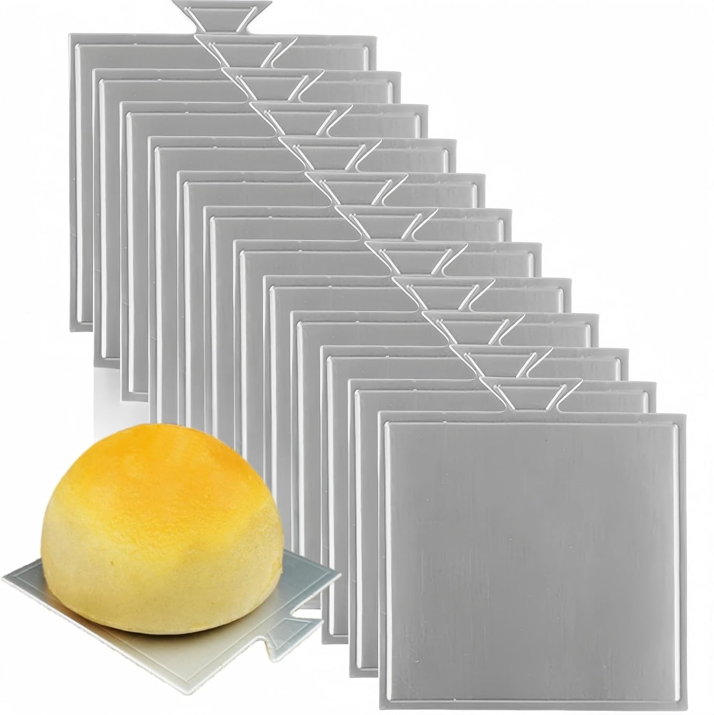 Base pastel grado alimenticio 3.5x3.3pulg color plateado