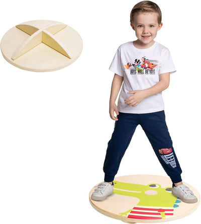 Tabla equilibrio madera niños base cruzada