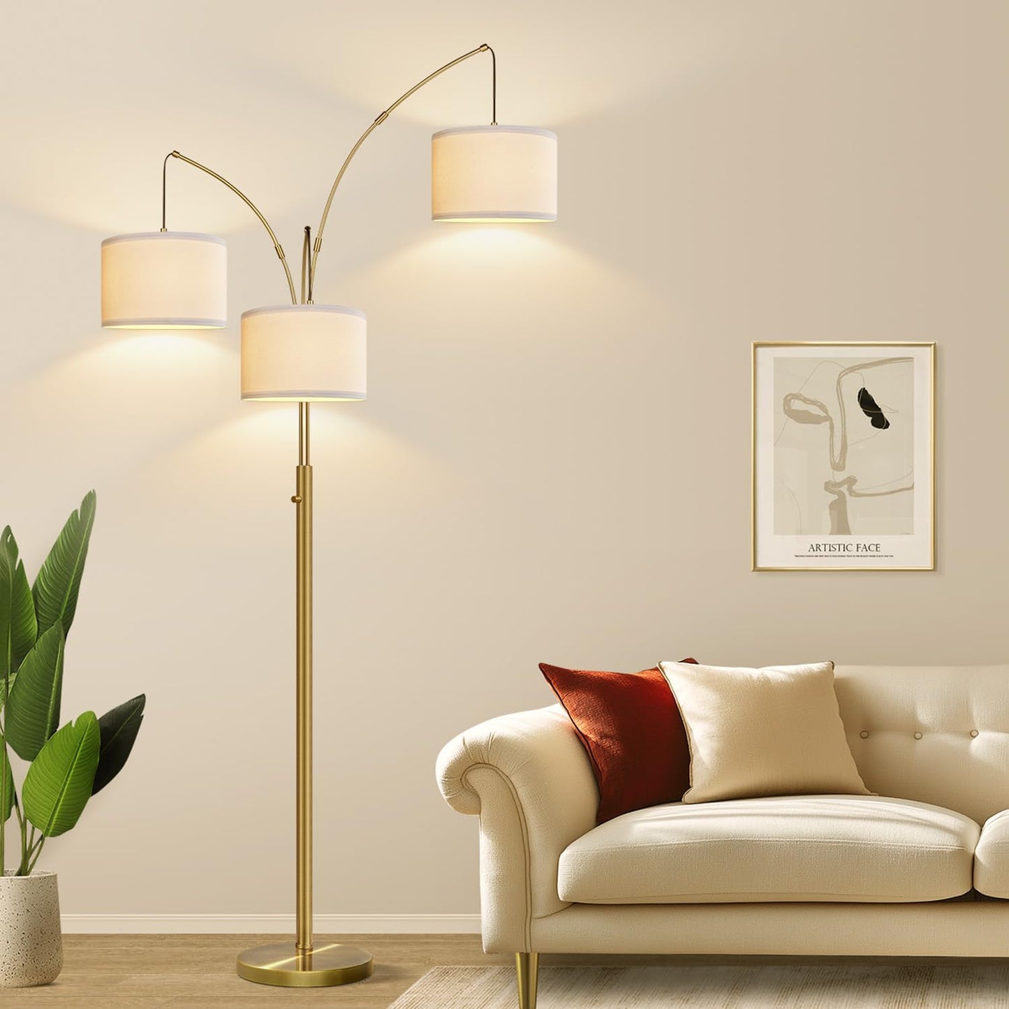 Lámpara pie regulable estilo árbol mediados siglo base