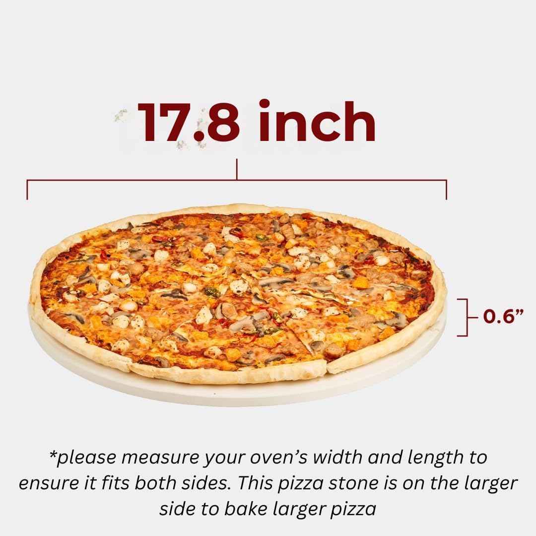 Piedra pizza cerámica 18pulg resistente hasta 1472°F