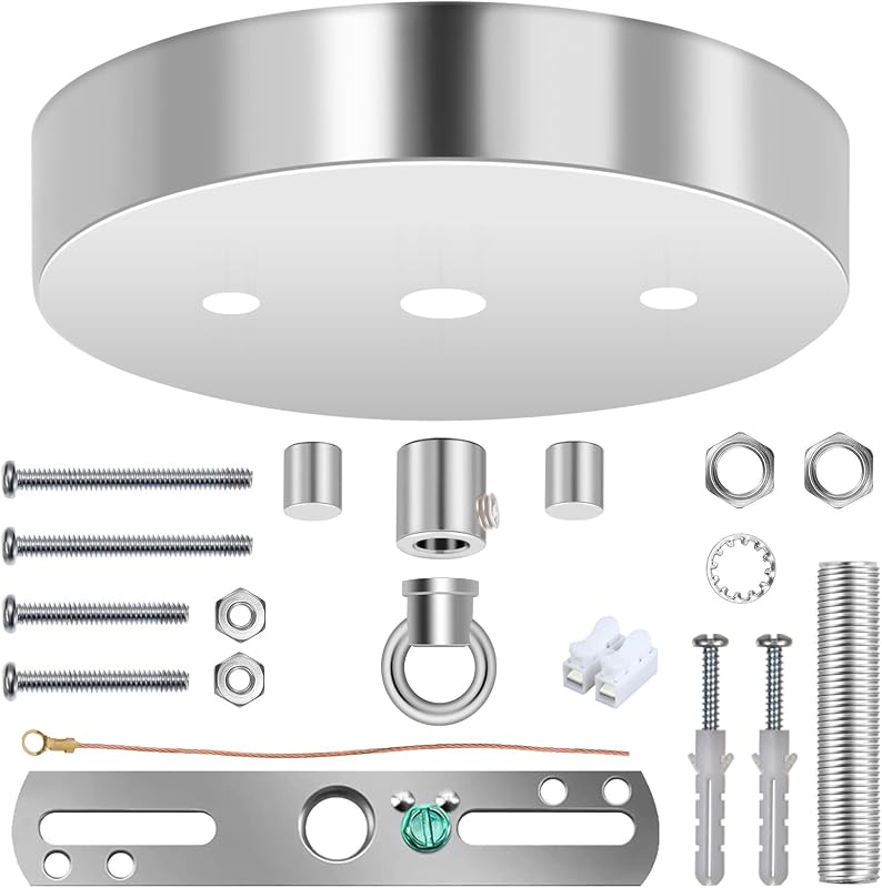 Kit dosel luz 5-1/8pulg placa techo resistente cromado