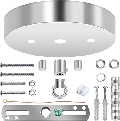 Kit dosel luz 5-1/8pulg placa techo resistente cromado