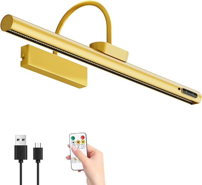 Luz para cuadros a batería 19.7" 3 colores brillo regulable