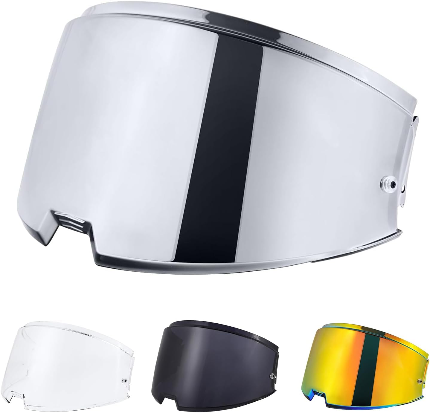 Visera casco Advant FF906 repuesto cromo plateado