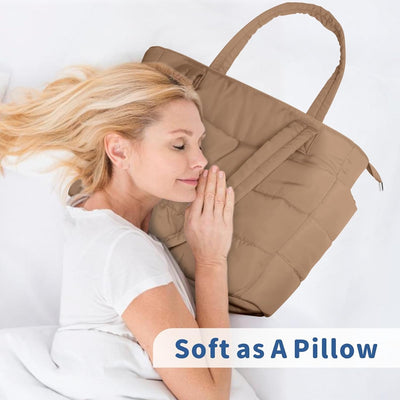 Bolsa tote acolchada mujer compartimentos trabajo