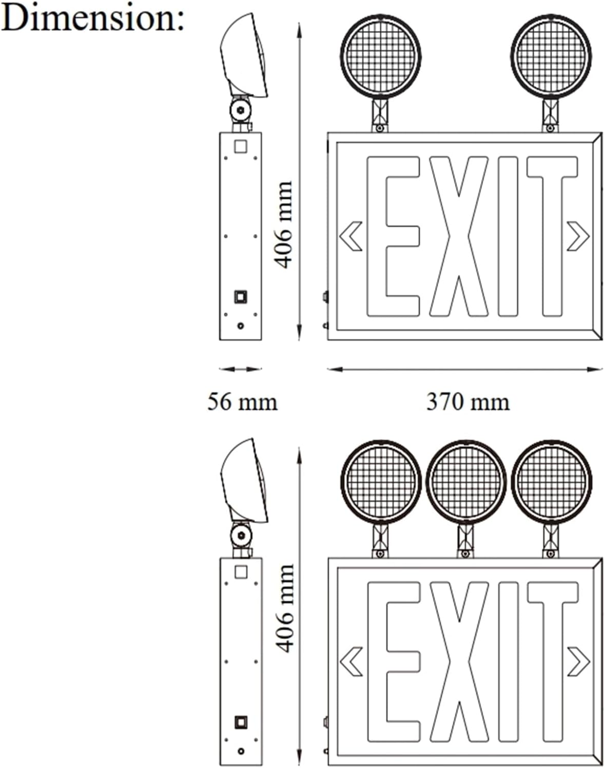 Señal salida emergencia NY con luces y batería respaldo