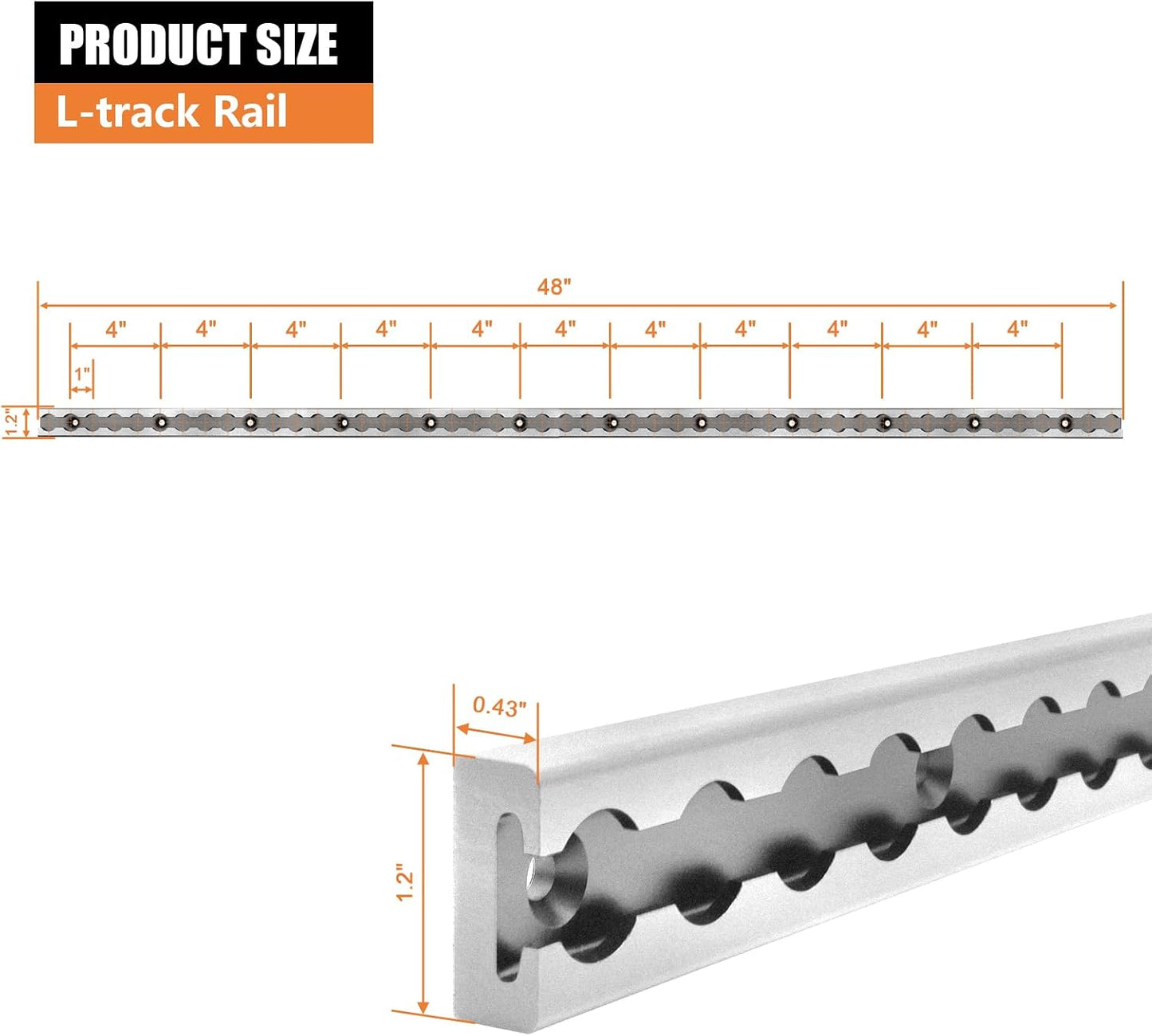 Sistema amarre riel L-Track 48" aluminio camion