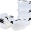 Caja plástico transparente 6qt con asa 6 pzas