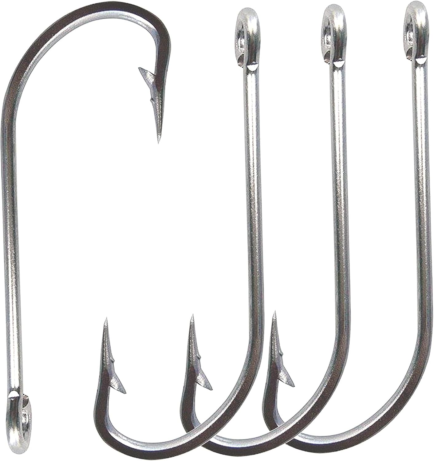 Ganchos pesca acero inox 50pz forma J O'Shaughnessy