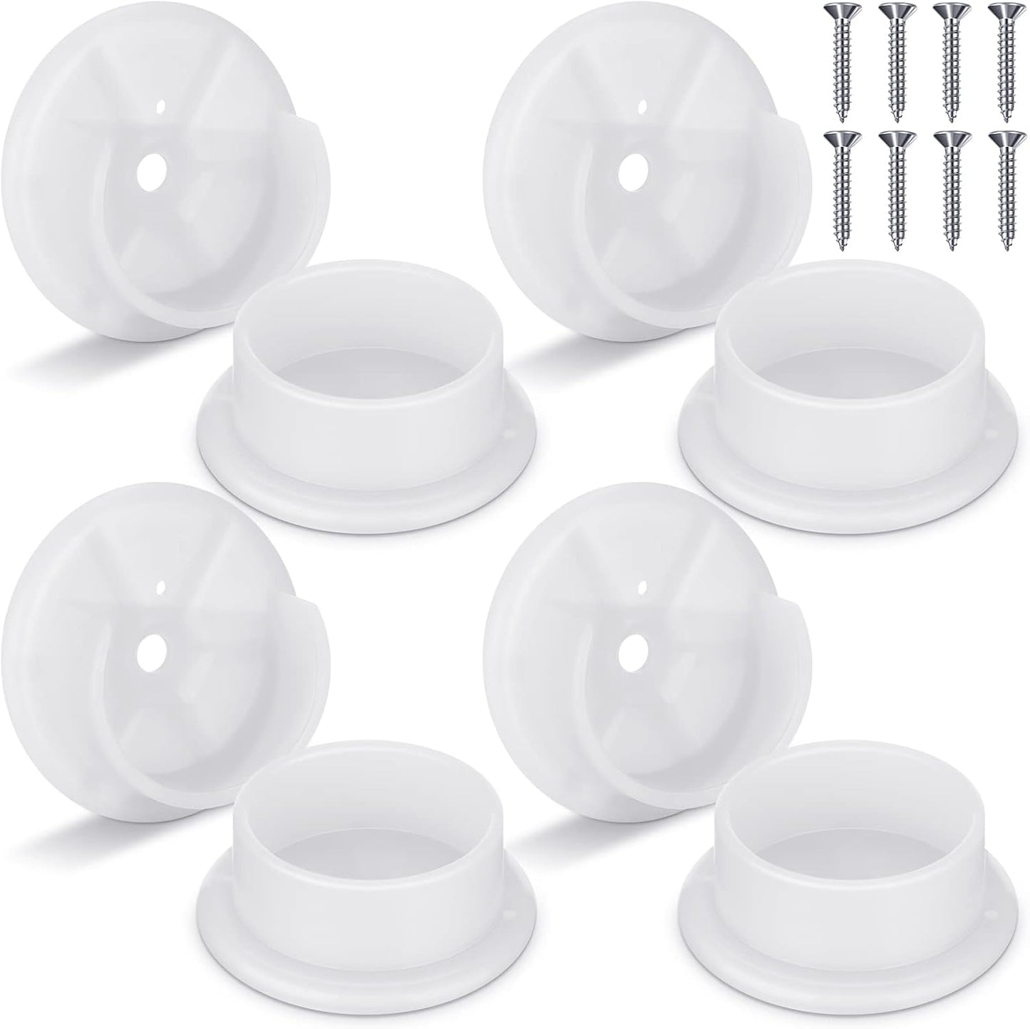 Soporte barra plástico armario 1-3/8" 8 Pzas