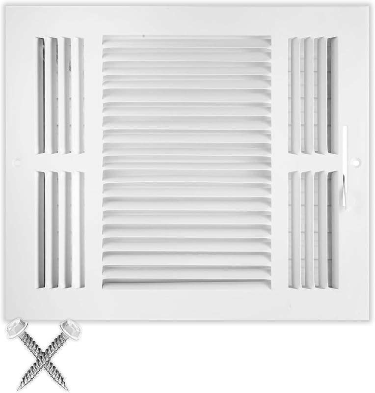 Rejilla aire 3 vías 12x10pulg cara plana estampada blanca