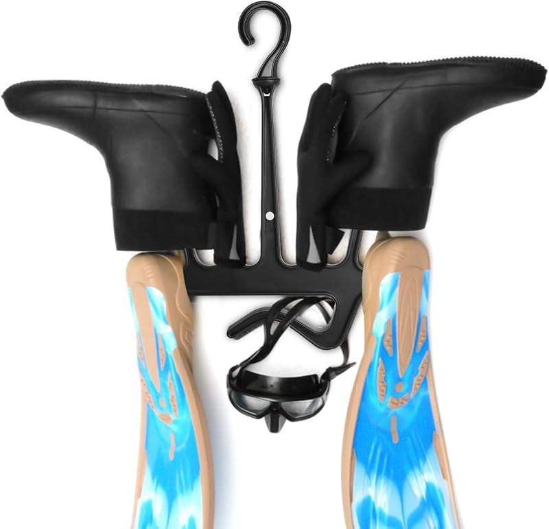 Organiz. suspensión secado aletas guantes botas