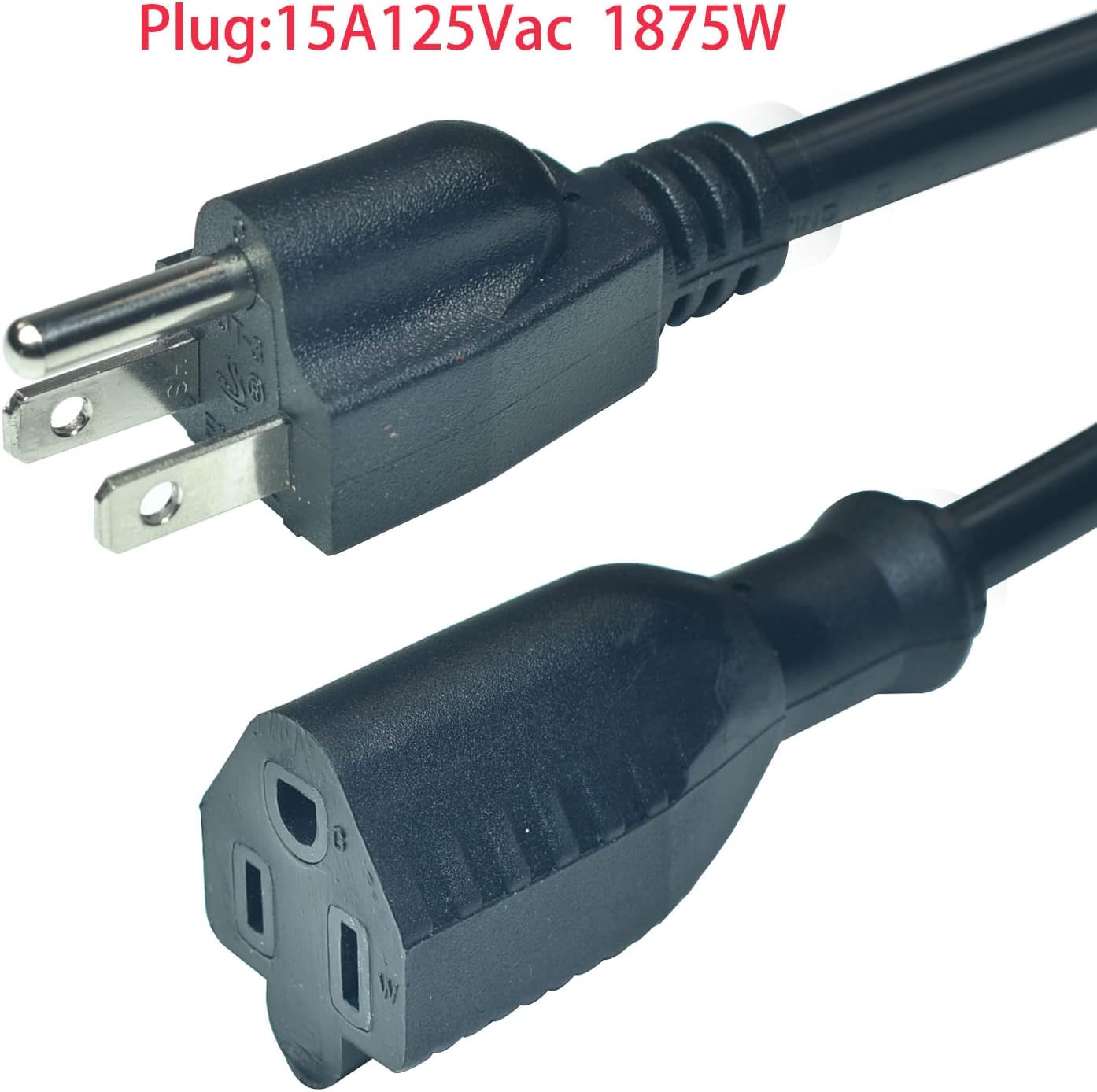 Cable extensión negro 3 puntas con interruptor impermeable