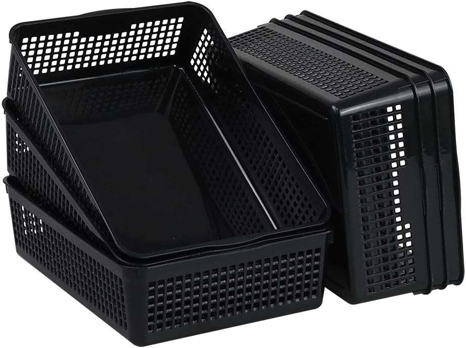 6 Pack Bandejas Plástico A4 Negro para Oficina