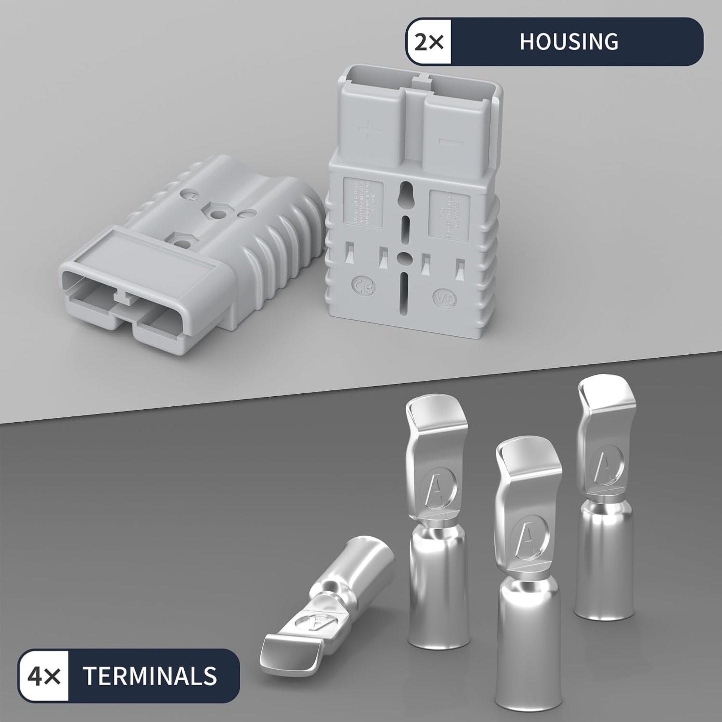 2 Pzas Conectores Batería 350A 2/0 AWG Conexión Rápida