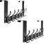 2 Ganchos Plegables para Puerta Negro Mate Resistente