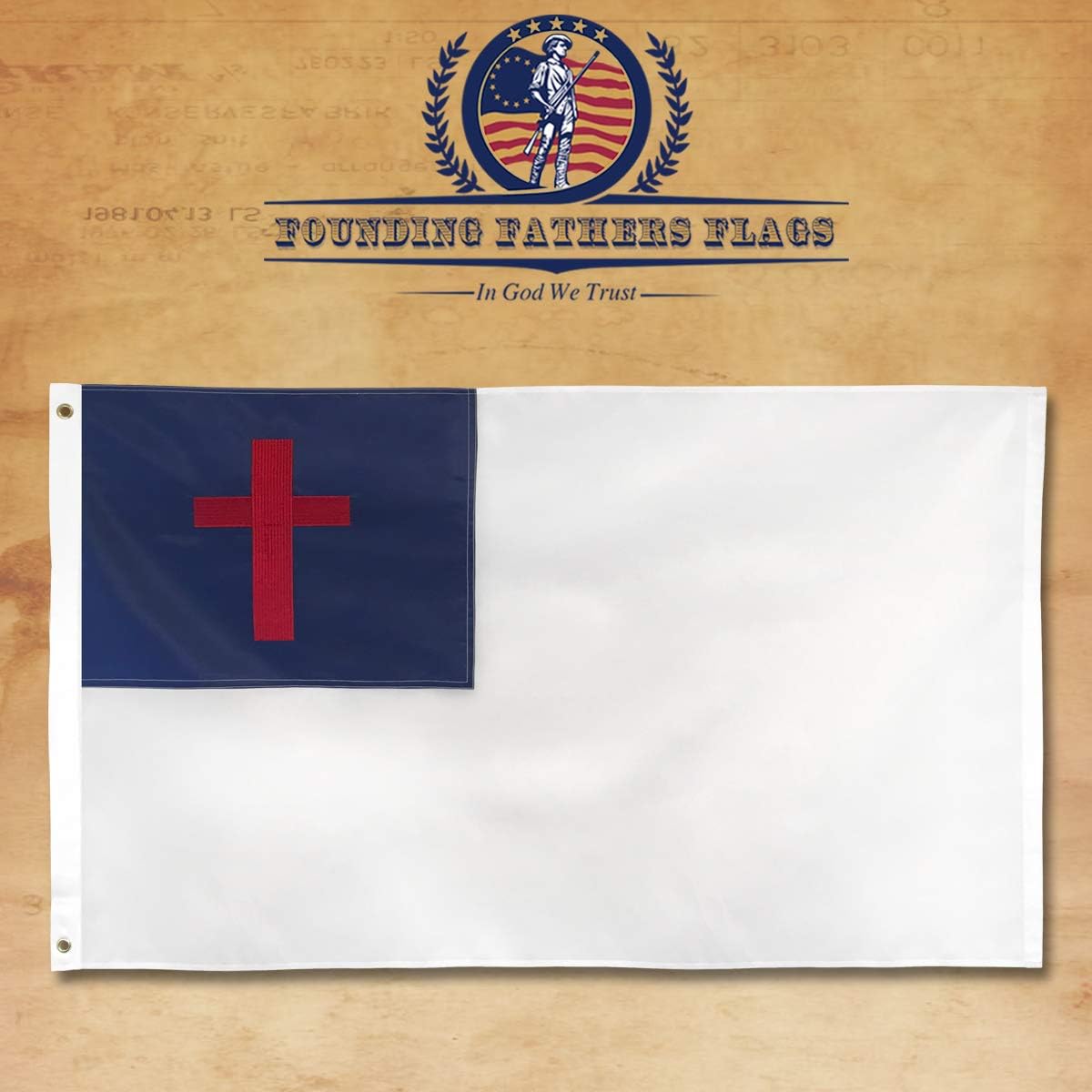 Bandera cristiana 3x5ft Oxford Poly bordado decoración hogar
