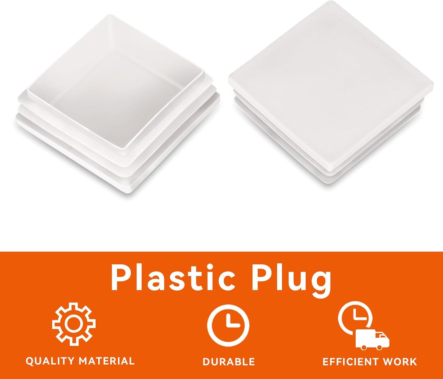 Tapón cuadrado plástico blanco 2pulg 10uds