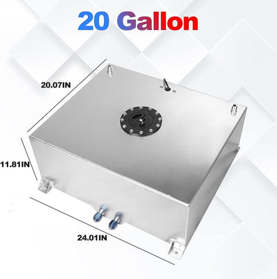 Tanque combustible universal 80L aluminio plateado 12 ft